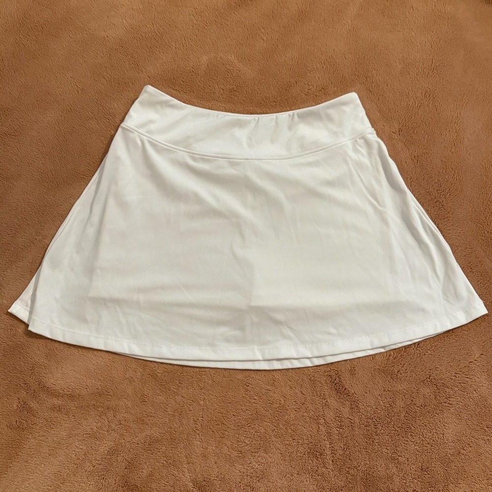 Pink Lily White Athletic Skort Tennis Golf Skirt Built-in Shorts Womens M